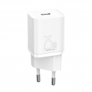 Baseus caricabatteria USB-C 25W + cavo Type-C a Type-C 1mt white
