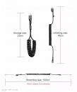Baseus cavo dati Type-C 2A 1mt fish eye spring black