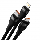 Baseus cavo dati 3in1 Type C, Lightning, micro USB 100W 1.2mt