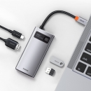 Baseus Hub Type-C 4 in 1 con 1 USB 3.0, 1 USB 2.0, 1 HDMI black